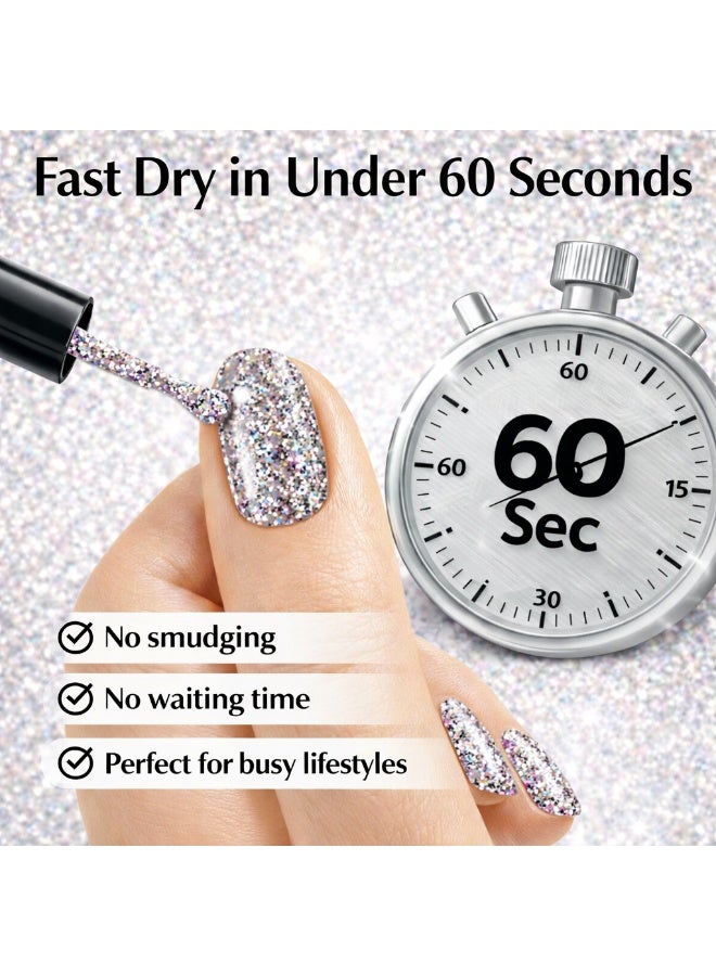 Brunson Classic Nail Polish 18ml Fast Dry Nail Lacquer Nail Harderner Normal Polish Glossy Gel Effect Quick Air Dry Long-Lasting Natural Nail Enamel Salon Quality Manicure Pedicure Regular Polish - Image 4